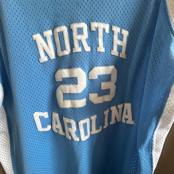 VTG MADE IN USA 80' s  NIKE N.CAROLINA TAR HEELS JORDAN AUTHENTIC JERSEY SIZE 48 - Picture 12 of 16
